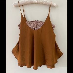 Free People Turn It On Amber Sequin Cami Tank Top